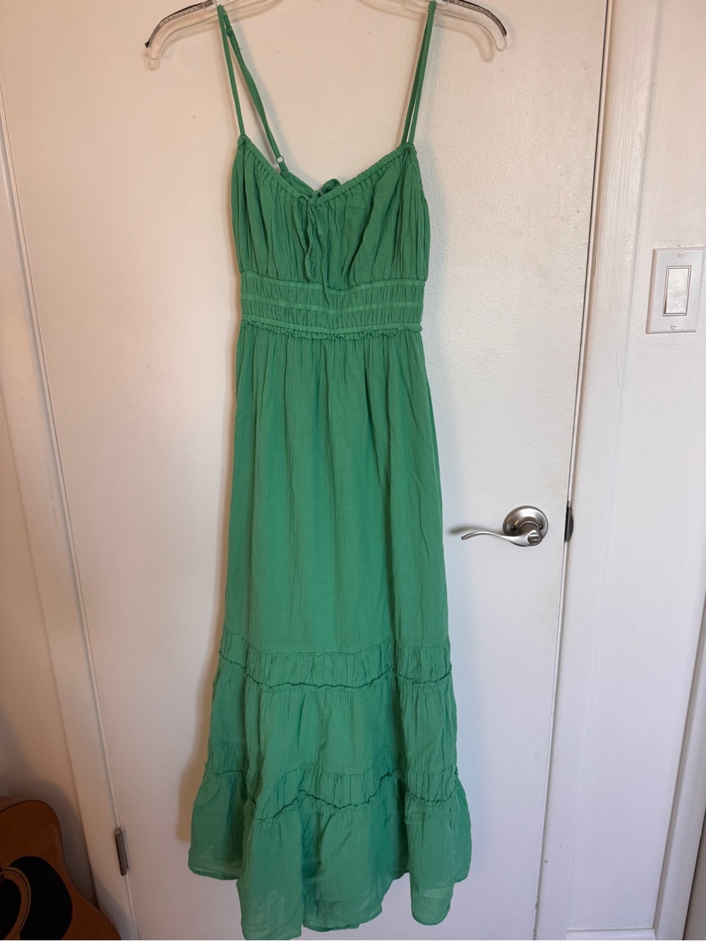 Green Spaghetti Strap Maxi Dress
